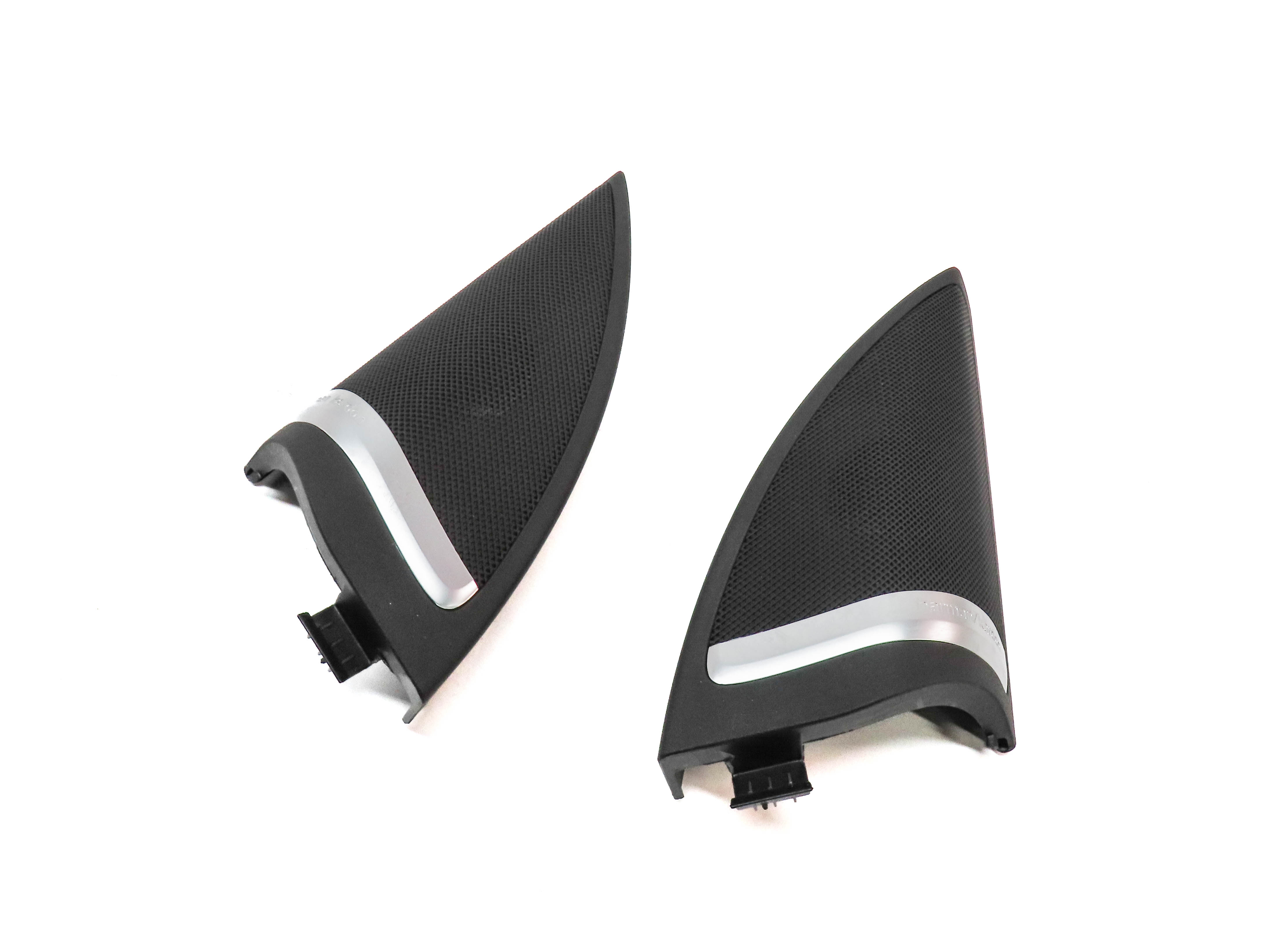 2013 MERCEDES GL350 (X166) FRONT DOOR HARMAN KARDON SPEAKER COVER SET 2 (BLACK) — exact item pictured